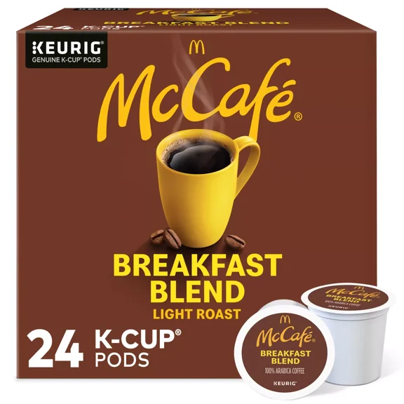 McCafe Breakfast Blend Coffee, 24 K-Cup Pods, Light Roast