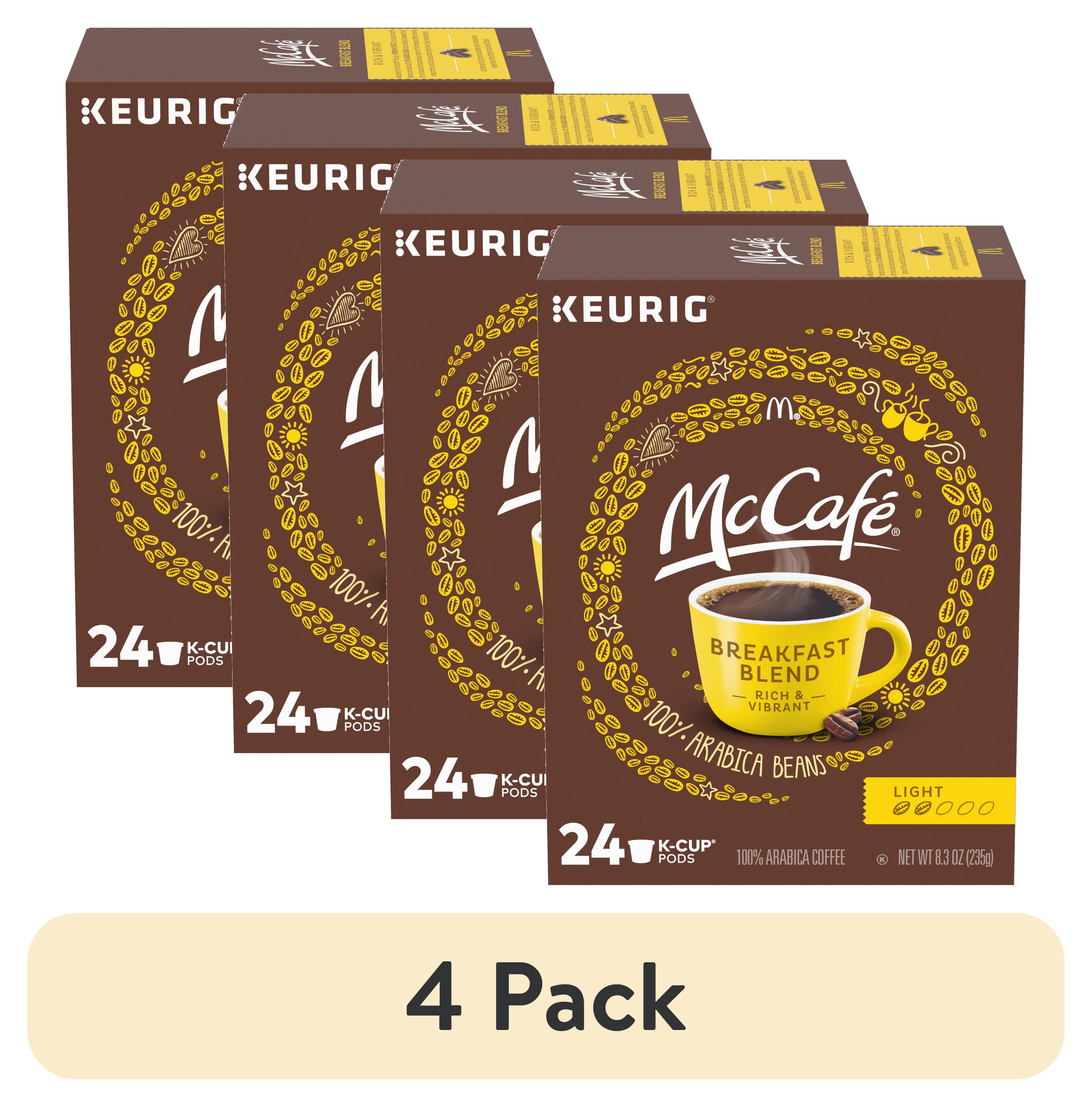(4 pack) McCafe Breakfast Blend Coffee KCup Pods, Caffeinated, 24 ct
