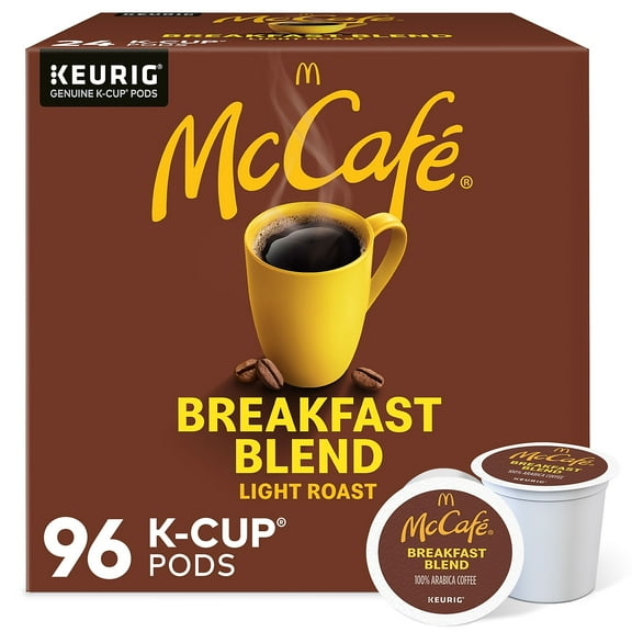 McCafe Breakfast Blend Coffee, K-Cups, Box Of 24 Pods, Case Of 4 Boxes