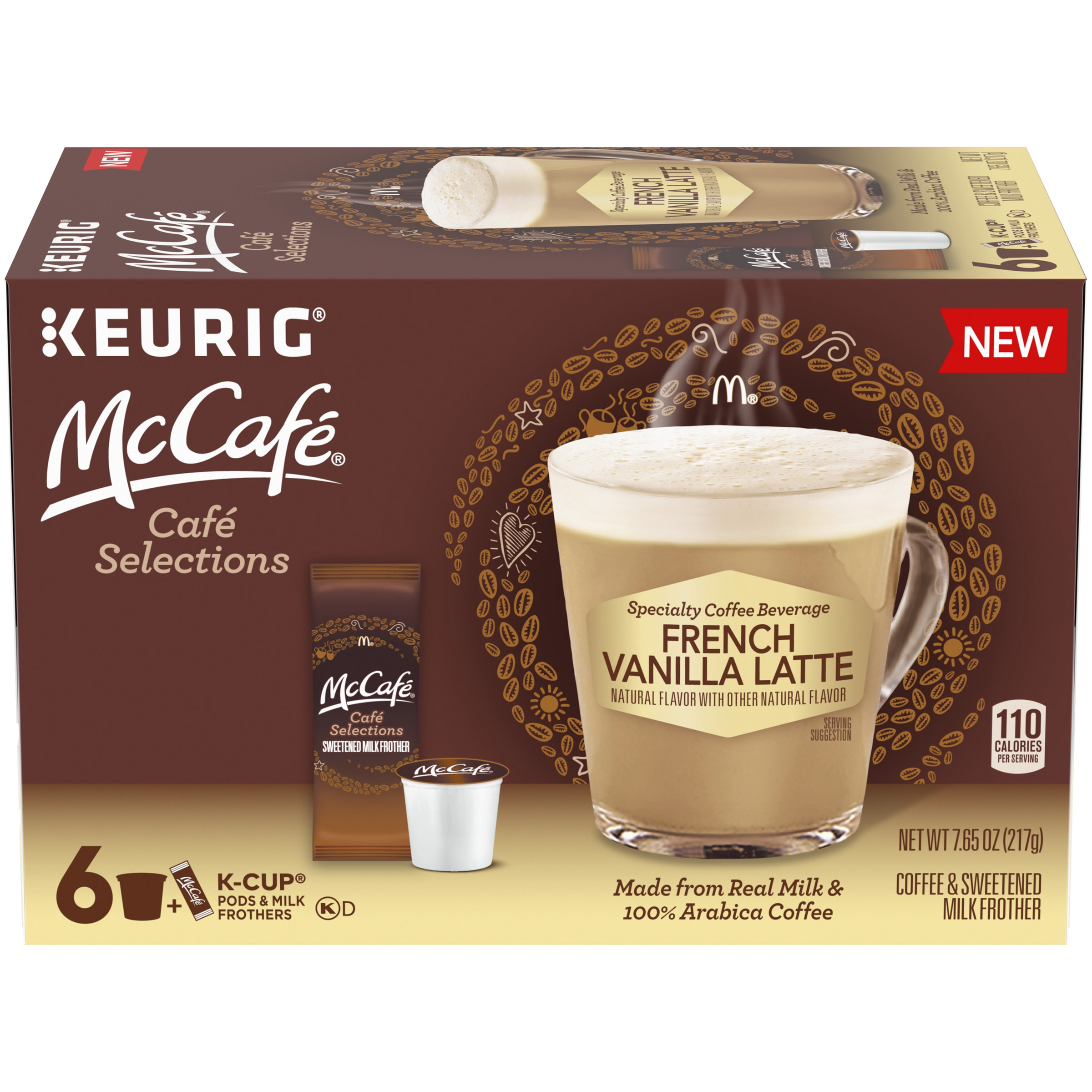 McCafe Cafe Selections French Vanilla Coffee Keurig K Cup Pods & Froth Packets, 6 ct Box - image 1 of 9