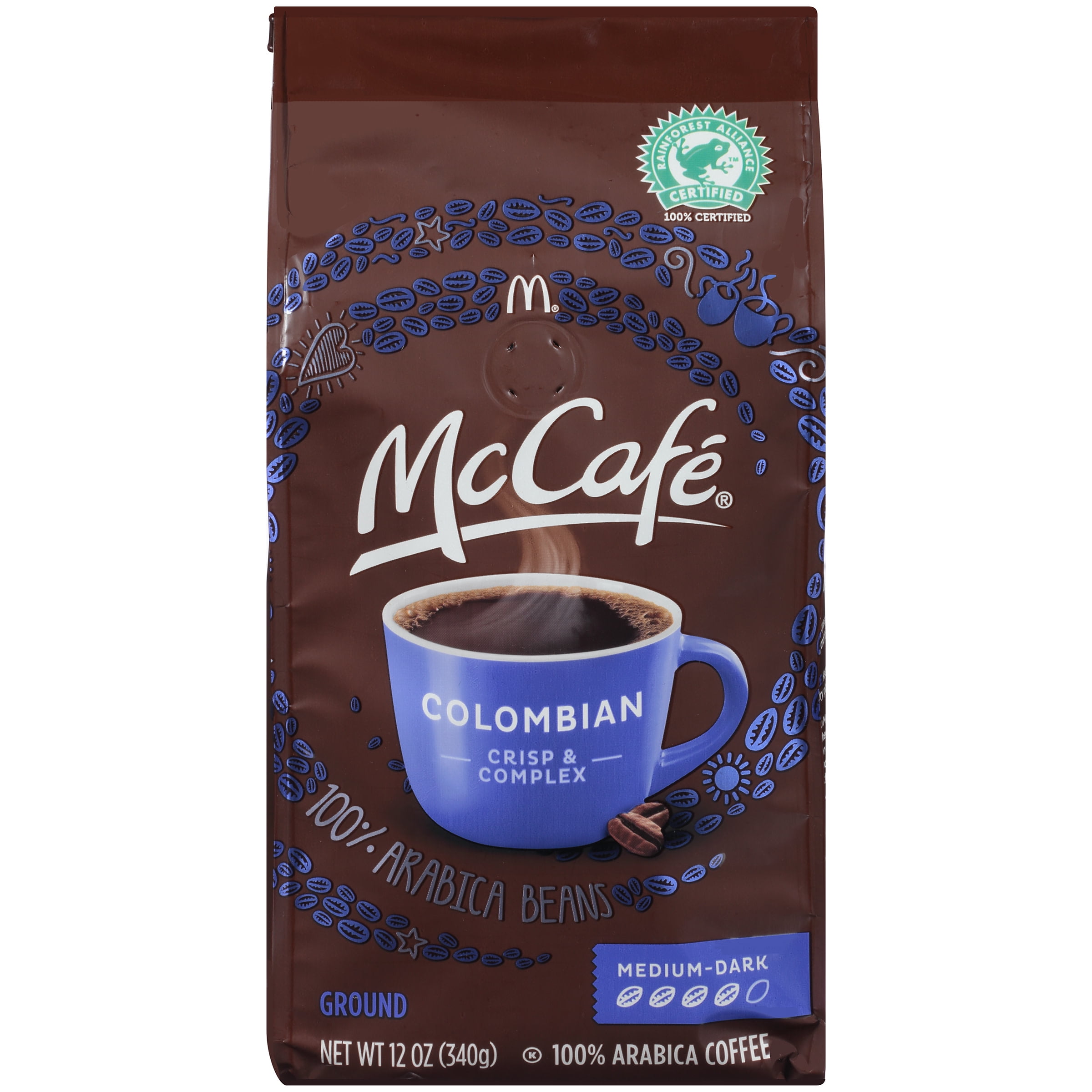 McCafe Colombian Ground Coffee, Caffeinated, 12 oz Bag