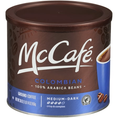 McCafe Colombian Ground Coffee, Caffeinated, 30 oz Can