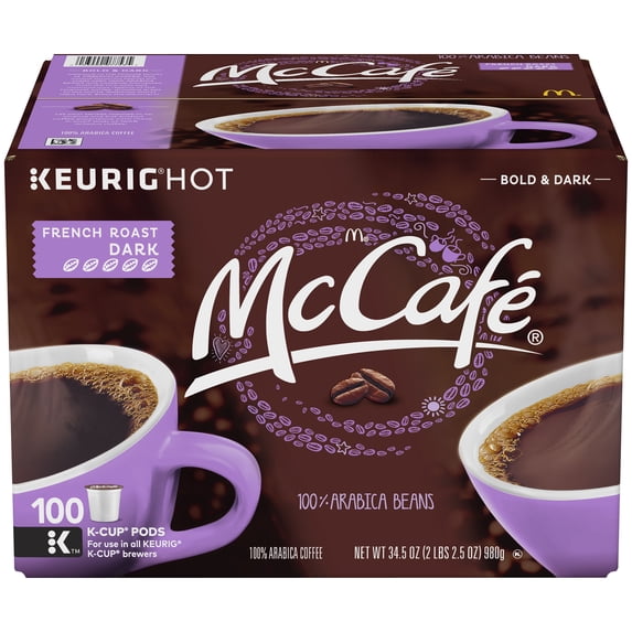 McCafe Dark French Roast Coffee K-Cup Pods, 100 ct - 34.5 oz Box