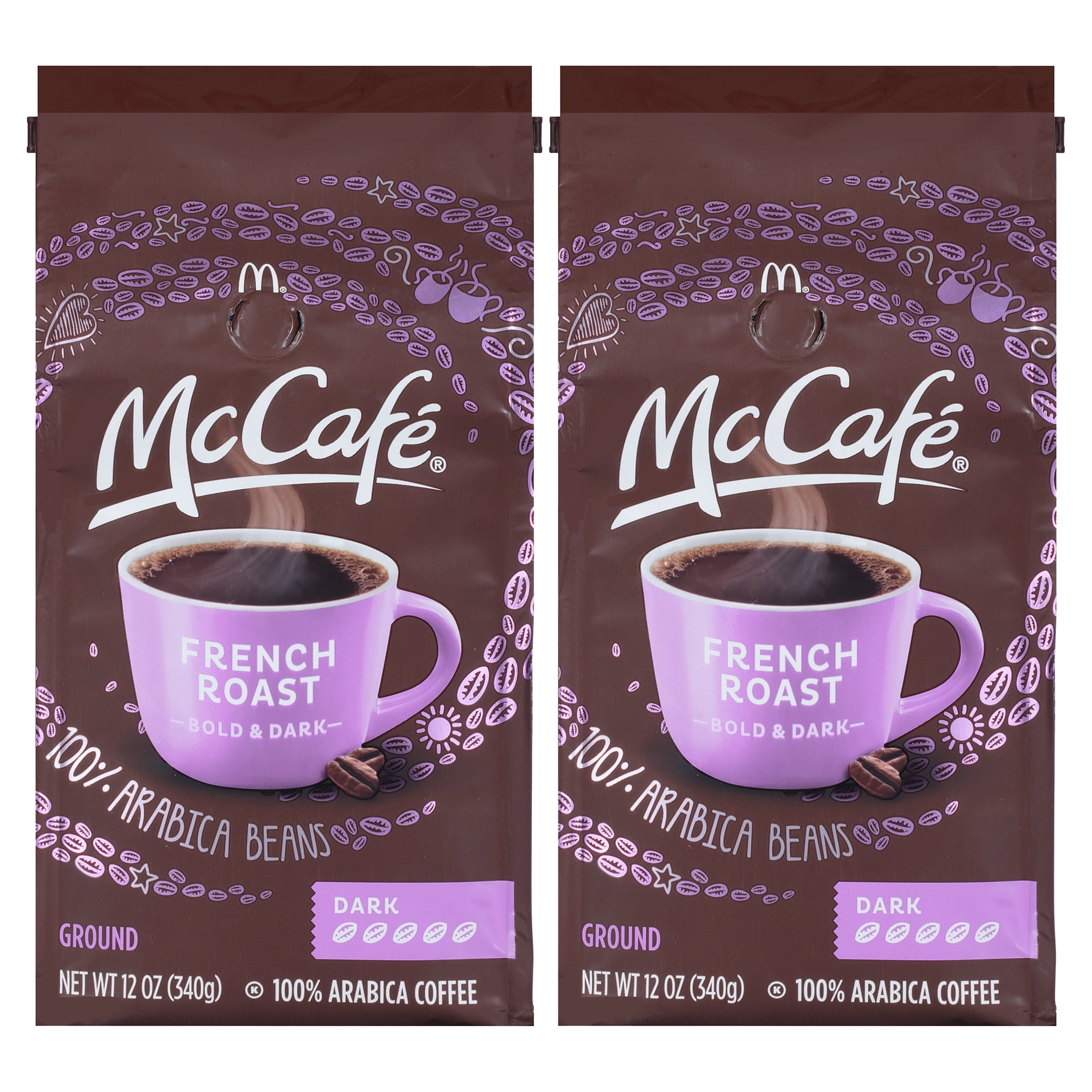 (2 pack) McCafe French Roast Ground Coffee, Caffeinated, 12 oz Bag