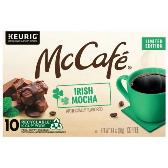 McCafe Irish Mocha Coffee, Keurig Single Serve K-Cup Pods, 10 Count