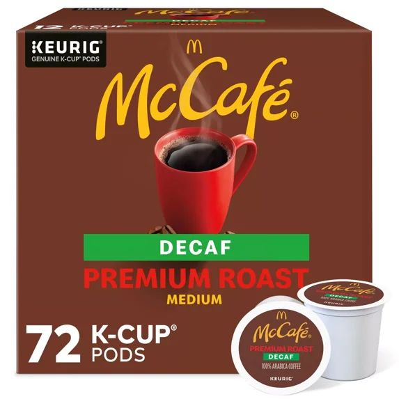 McCafe, Premium Roast Decaf Coffee, Single Serve K-Cup Pods, 72 Count
