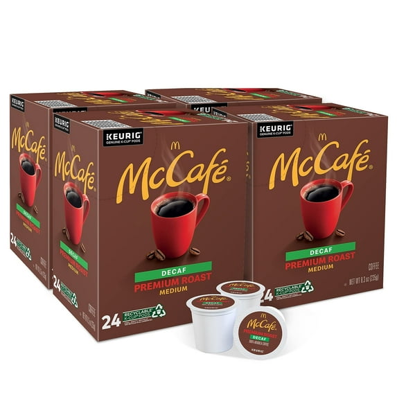 McCafe Premium Roast Decaf .. Coffee, Single Serve Keurig .. K-Cup Pods, Decaffeinated, 96 .. Count (4 Packs of .. 24)