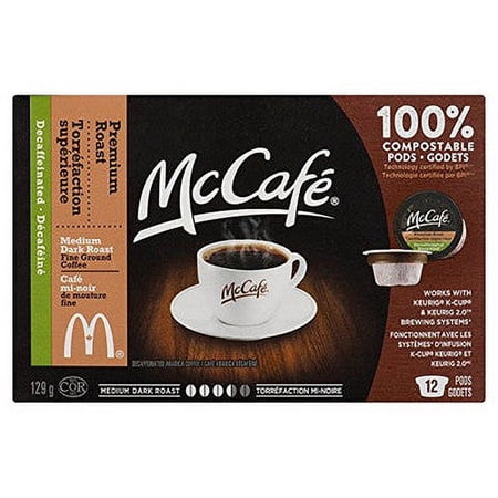 McCafe Premium Roast Decaffeinated Coffee Single Serve Pods, 12ct