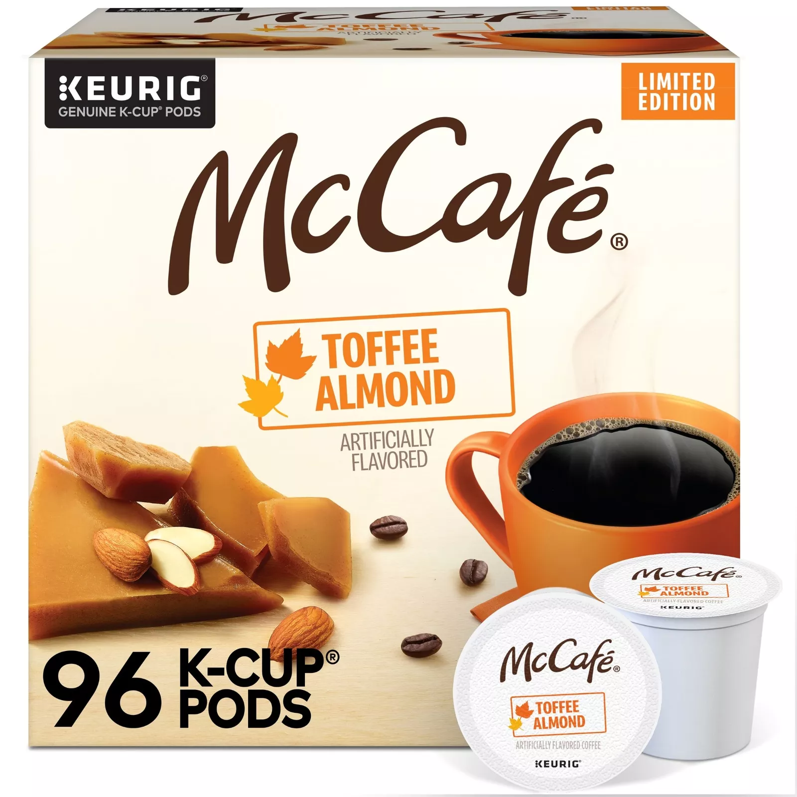 McCafe Toffee Almond Coffee, Single Serve 96 K-Cup Pods