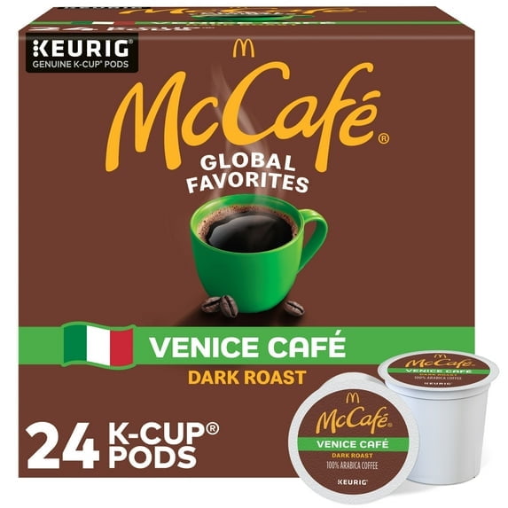 McCafe, Venice Cafe Dark Roast K-Cup Coffee Pods, 24 Count - 2 Pack