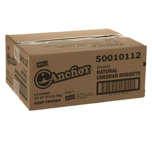McCain Anchor Breaded Natural Cheddar Nugget - Appetizer, 3 Pound -- 6 per Case.
