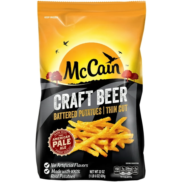 McCain, Beer Battered Thin Cut Fries, 22 oz Plastic Bag (Frozen)