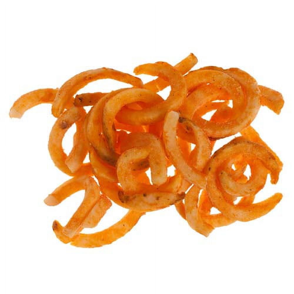 McCain Redstone Canyon Seasoned Curly Cut Potato Fry - Appetizer, 4 Pound 6 per case.