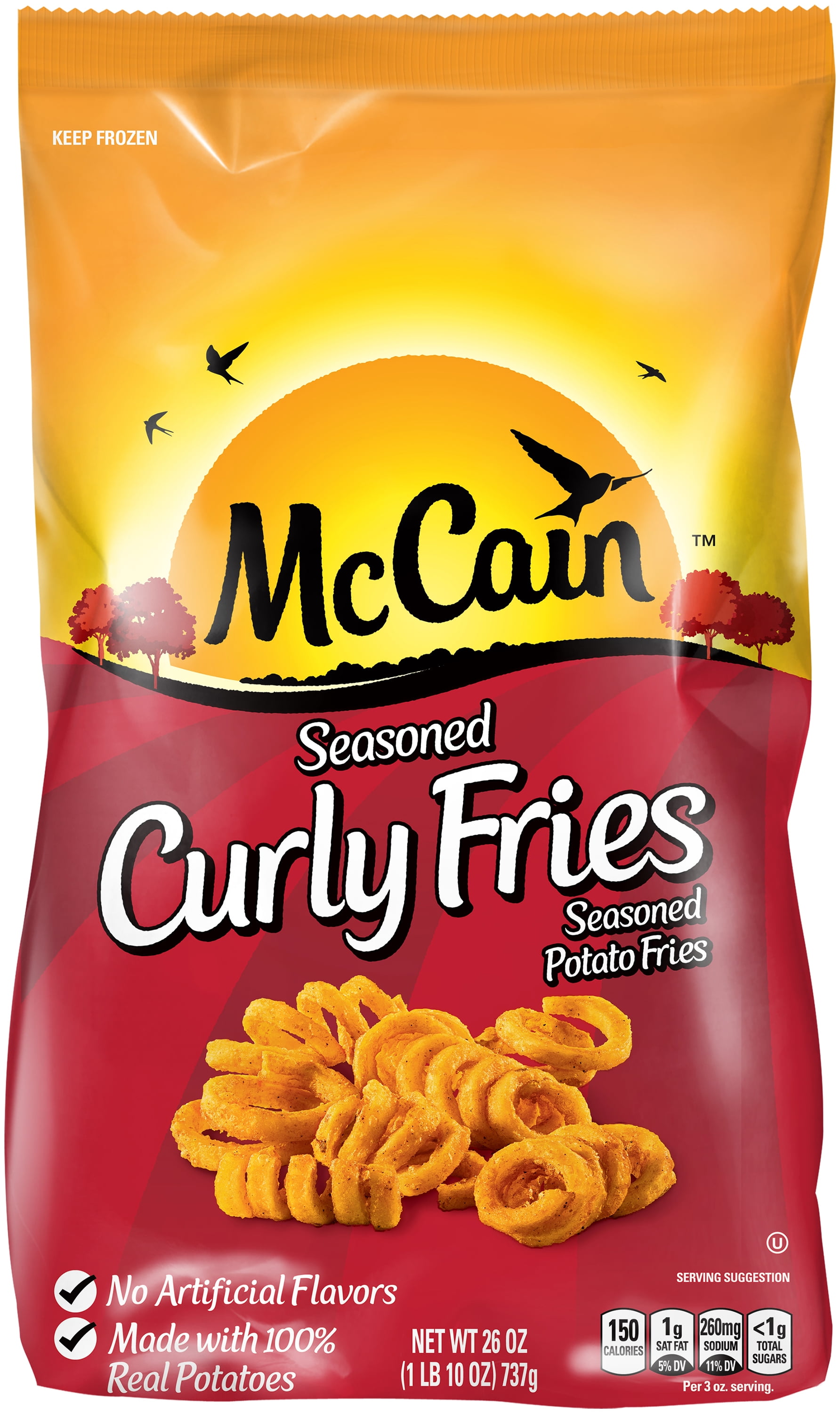 McCain Seasoned Curly Fries, 26 oz Bag