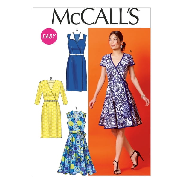 McCall Pattern Company M6959 Misses' Dresses and Belt, Size E5  "14-16-18-20-22" - Walmart Business Supplies