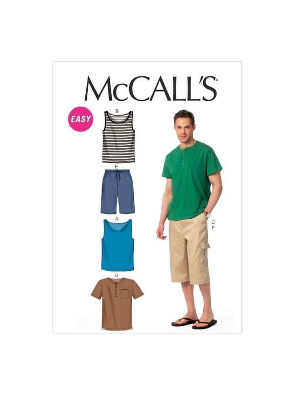 McCalls Paper Sewing Pattern 6973 - Shorts and Tops for Men