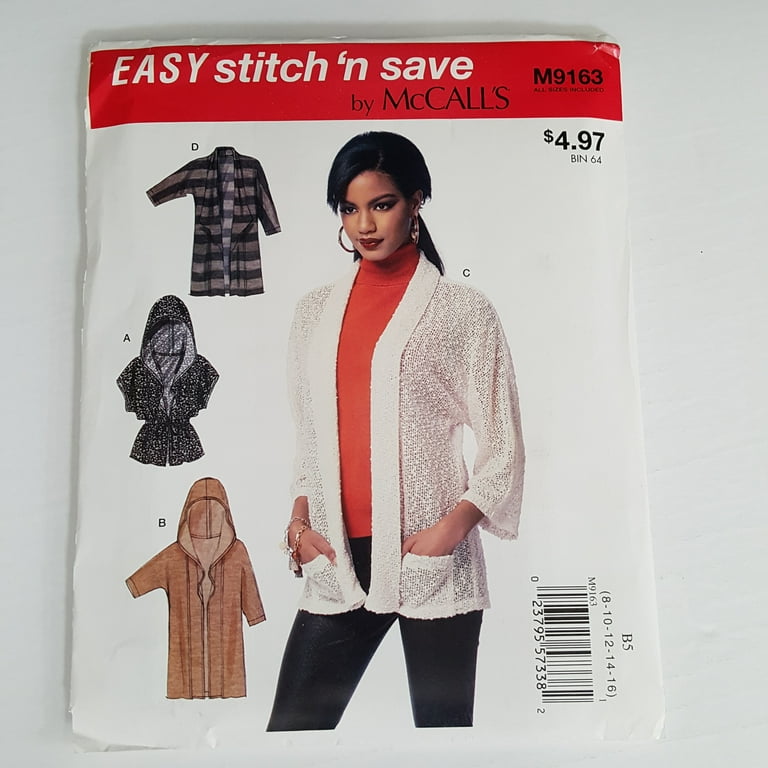 McCall Pattern Easy Stitch 'n Save Misses' Cardigan Pattern,