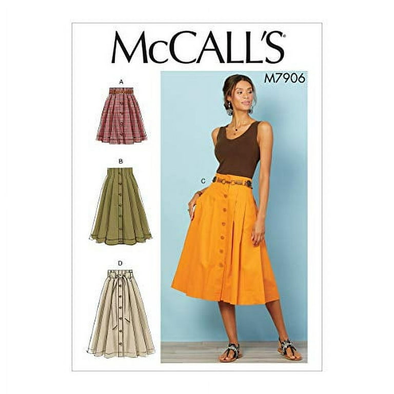 McCall Pattern Women's Pleated Skirt, Sizes 6-14 Sewing Pattern 