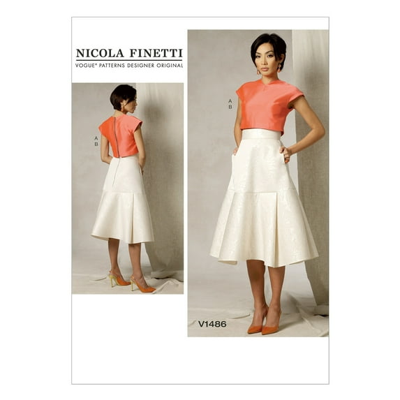 McCall PatternMisses' Crop Top and Flared Yoke Skirt-6-8-10-12-14