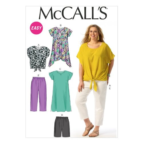 McCall Pattern Company M6971 WoMen's Top, Tunic, Dress, Shorts and Pants, Size RR "18W-20W-22W-24W"