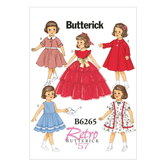Butterick Paper Sewing Pattern 6265 - Doll Clothes