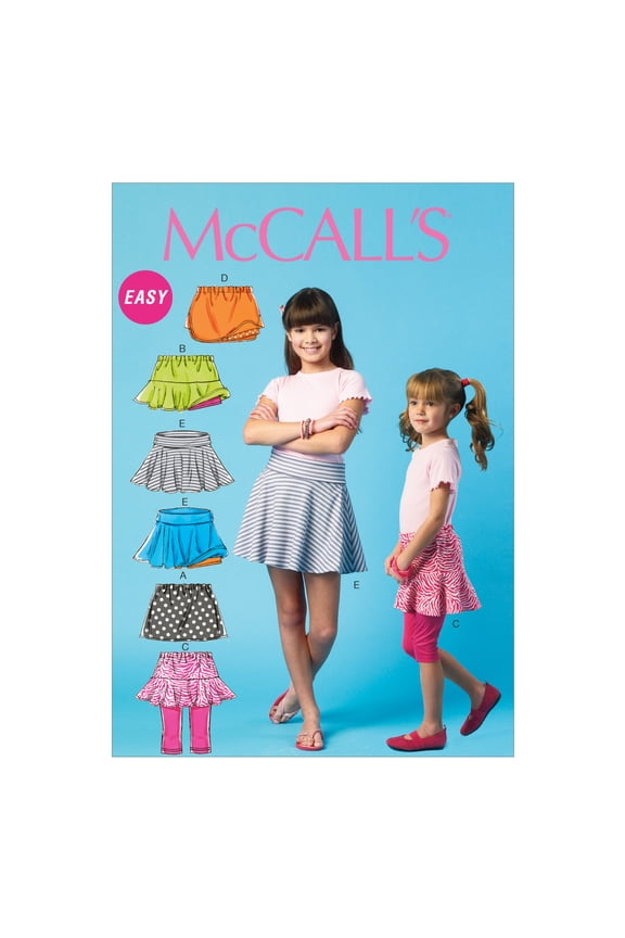 McCalls Paper Sewing Pattern 6918 - Shorts and Skirts for Kids, Teenagers