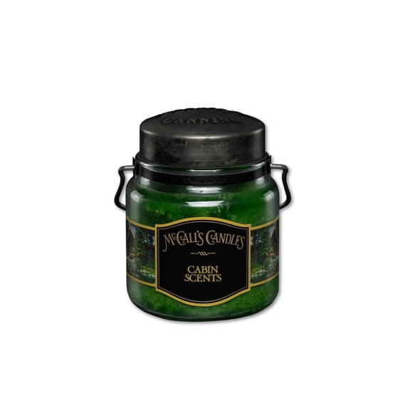 McCall’s Candles | Cabin Scents | 16 oz Two-Wick Scented Candle | USA-Poured | Vintage Rustic Jar with Carrying Handle | Spiced Pine & Outdoors Fragrance