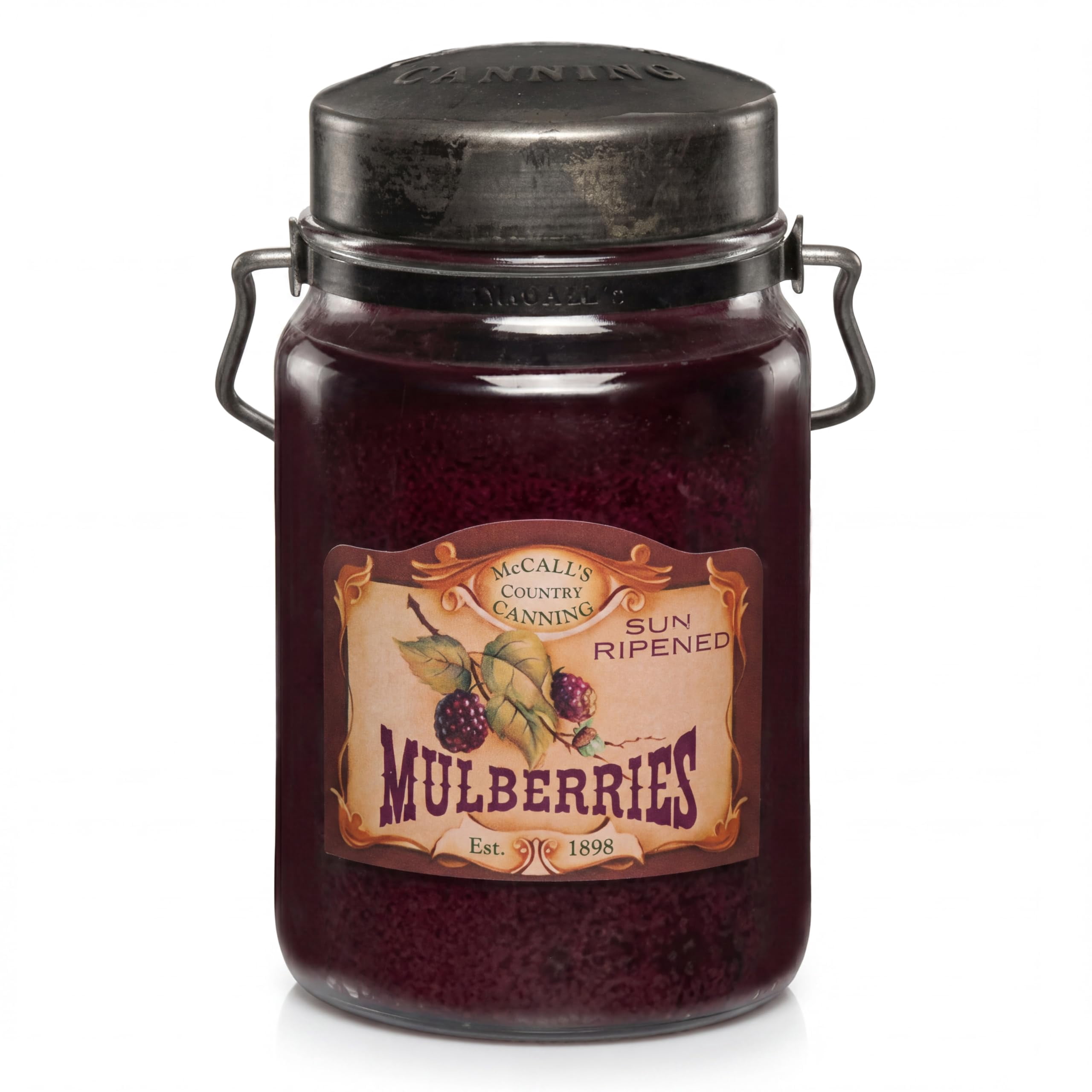 McCall’s Candles | Mulberry | 26 oz Scented Candle | USA-Poured | Vintage Rustic Jar | Sweet & Tart Berry Fragrance