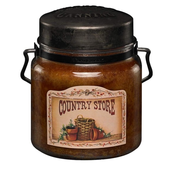 McCall’s Candles | Country Store | 16 oz Scented Candle | USA-Poured | Vintage Rustic Jar with Carrying Handles | Tangy Spiced Country Fragrance