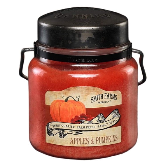 McCall’s Candles | Apples & Pumpkins | 16 oz Scented Candle | USA-Poured | Vintage Rustic Jar with Carrying Handles | Warm Spiced Harvest Fragrance