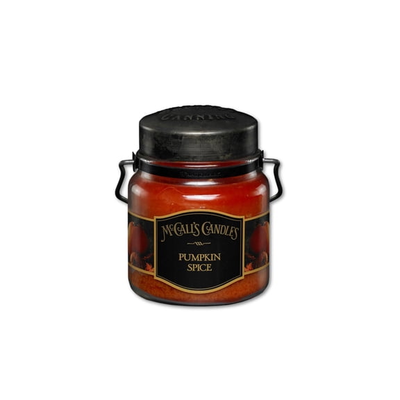 McCall’s Candles | Pumpkin Spice | 16 oz Two-Wick Scented Candle | USA-Poured | Vintage Rustic Jar with Carrying Handle | Nutmeg, Cinnamon & Clove Fall Fragrance