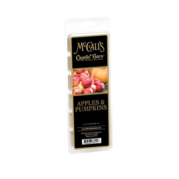McCall’s Candles | Apples & Pumpkins | Scented Wax Melt | Crisp Apple, Harvest Pumpkin, Warm Spices & Cedarwood | 6-Piece Break-Apart Bar | 12–24 Hours Per Wedge | Poured in the USA | 5.5 oz