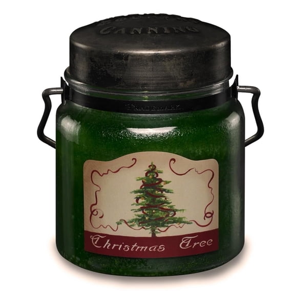 McCall’s Candles | Christmas Tree | 16 oz Scented Candle | USA-Poured | Vintage Rustic Jar with Carrying Handles | Crisp Pine & Holiday Morning Fragrance