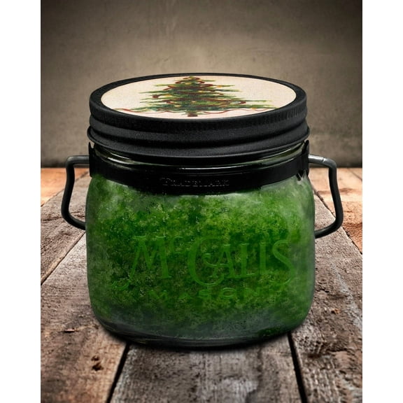 McCall’s Candles | Christmas Tree | 16 oz Two-Wick Scented Candle | USA-Poured | Vintage Mason Jar | Fresh Pine & Winter Forest Fragrance
