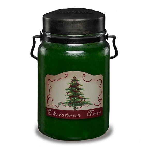 McCall’s Candles | Christmas Tree | 26 oz Scented Candle | USA-Poured | Vintage Rustic Jar | Crisp Pine & Holiday Morning Fragrance
