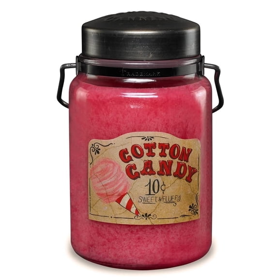 McCall’s Candles | Cotton Candy | 26 oz Scented Candle | USA-Poured | Vintage Rustic Jar | Sweet Sugar & Vanilla Whimsy Fragrance