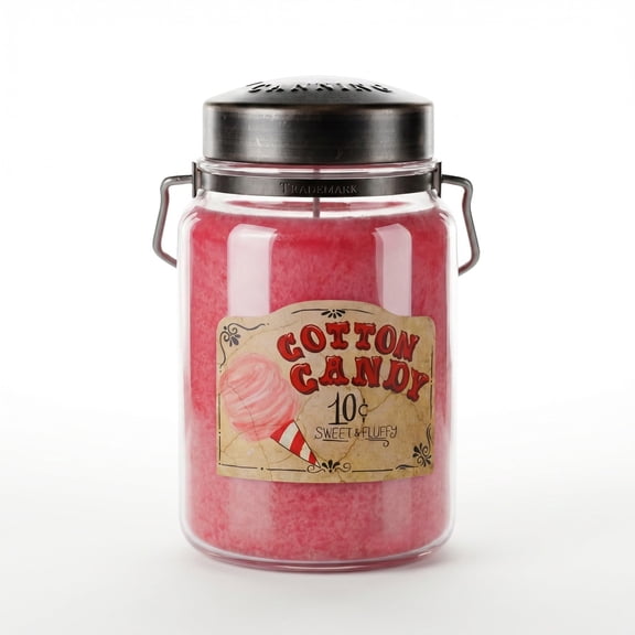 McCall’s Candles | Cotton Candy | 26 oz Scented Candle | USA-Poured | Vintage Rustic Jar | Sweet Sugar & Vanilla Whimsy Fragrance