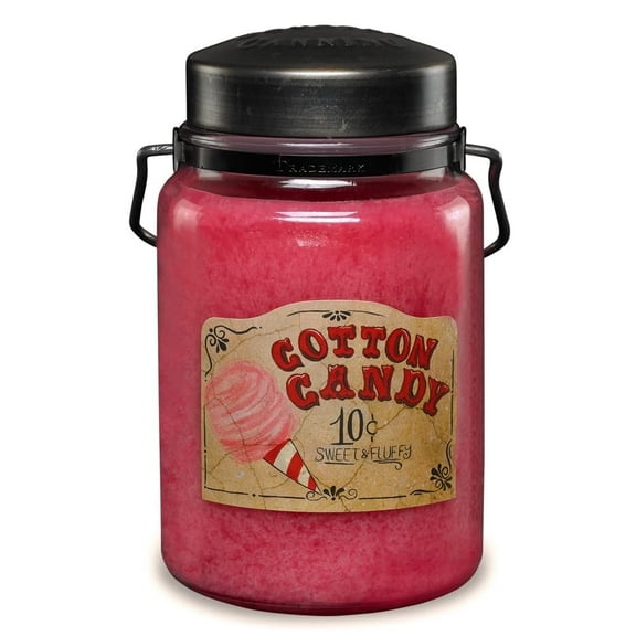 McCall’s Candles | Cotton Candy | 26 oz Scented Candle | USA-Poured | Vintage Rustic Jar | Sweet Sugar & Vanilla Whimsy Fragrance