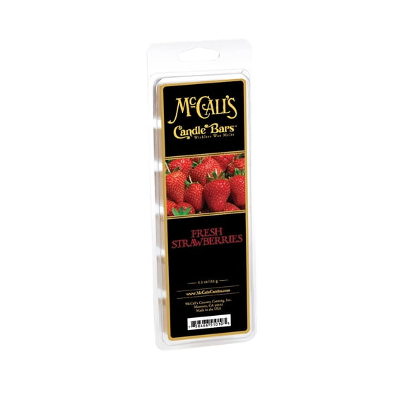 McCall’s Candles | Fresh Strawberries | Scented Wax Melt | Just-Picked Strawberry & Light Farmstand Sweetness | 6-Piece Break-Apart Bar | 12–24 Hours Per Wedge | Poured in the USA | 5.5 oz