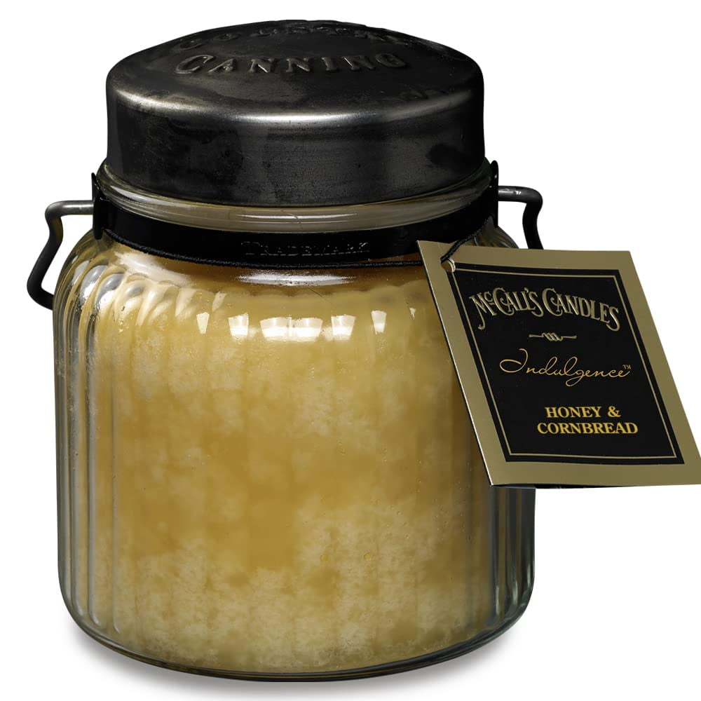 McCall’s Candles | Honey & Cornbread | 18 oz Scented Candle | Indulgence Collection | Double-Wick | Grooved Jar | Poured in USA | Warm Buttery Bakery Fragrance