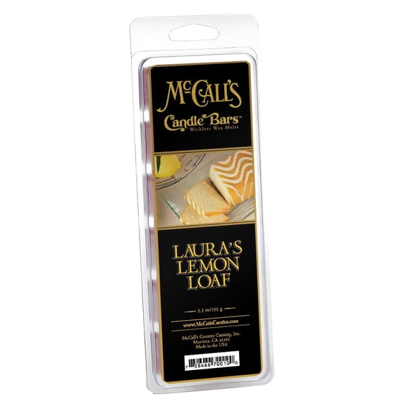 McCall’s Candles | Laura'S Lemon Loaf | Scented Wax Melt | Tart Lemon, Buttery Pound Cake & Sweet Cream | 6-Piece Break-Apart Bar | 12–24 Hours Per Wedge | Poured in the USA | 5.5 oz