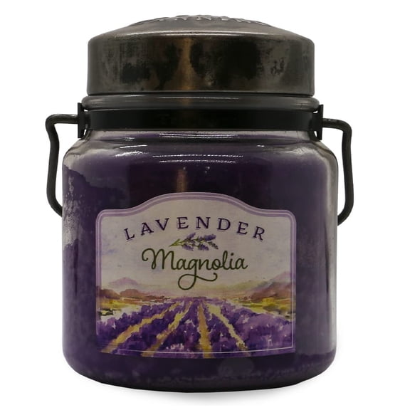 McCall’s Candles | Lavender Magnolia | 16 oz Scented Candle | USA-Poured | Vintage Rustic Jar with Carrying Handles | Soft Lavender & Magnolia Floral Fragrance
