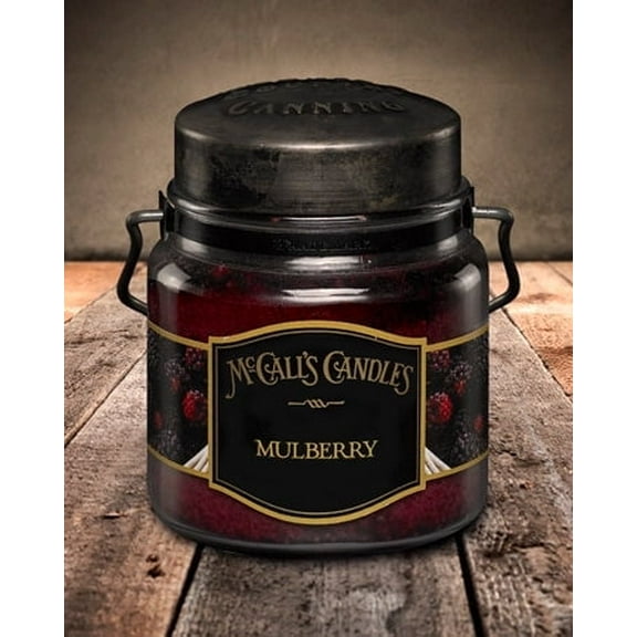 McCall’s Candles | Mulberry | 16 oz Two-Wick Scented Candle | USA-Poured | Vintage Rustic Jar with Carrying Handle | Sweet & Tart Fresh Mulberry Fragrance