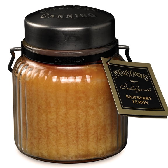 McCall’s Candles | Raspberry Lemon | 18 oz Scented Candle | Indulgence Collection | Double-Wick | Grooved Jar | Poured in USA | Bright Fresh Berry Citrus Fragrance