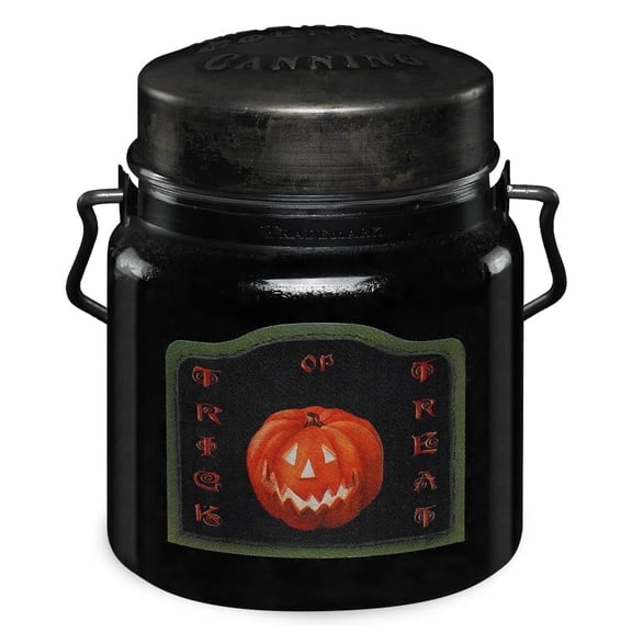 McCall’s Candles | Trick or Treat | 16 oz Scented Candle | USA-Poured | Vintage Rustic Jar with Carrying Handles | Hazelnut, Maple & Warm Cinnamon Fragrance
