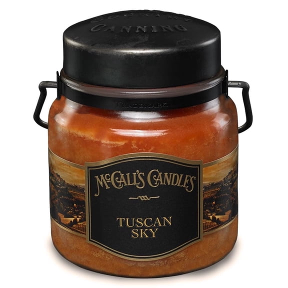 McCall’s Candles | Tuscan Sky | 16 oz Two-Wick Scented Candle | USA-Poured | Vintage Rustic Jar with Carrying Handle | Blackberry, Pear Blossom & Vanilla Woods Fragrance