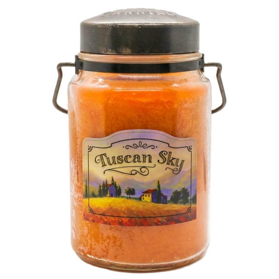 McCall’s Candles | Tuscan Sky | 26 oz Scented Candle | USA-Poured | Vintage Rustic Jar | Citrus, Berry & Vanilla Fragrance