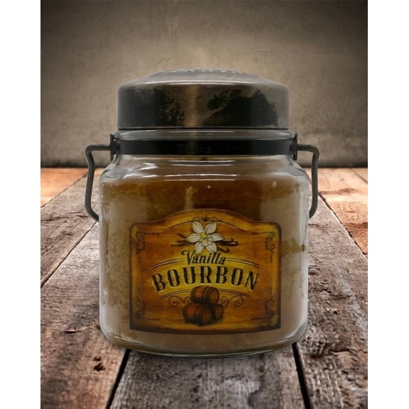 McCall’s Candles | Vanilla Bourbon | 16 oz Scented Candle | USA-Poured | Vintage Rustic Jar with Carrying Handles | Vanilla Bean, Bourbon & Honey Fragrance