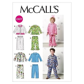 McCall's Children's Easy Sewing Pattern 6458 - Pyjama Tops & Bottoms