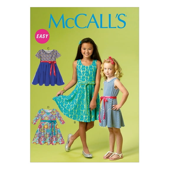 McCall's Children's Easy Sewing Pattern 6915 - Pullover Jersey Dresses